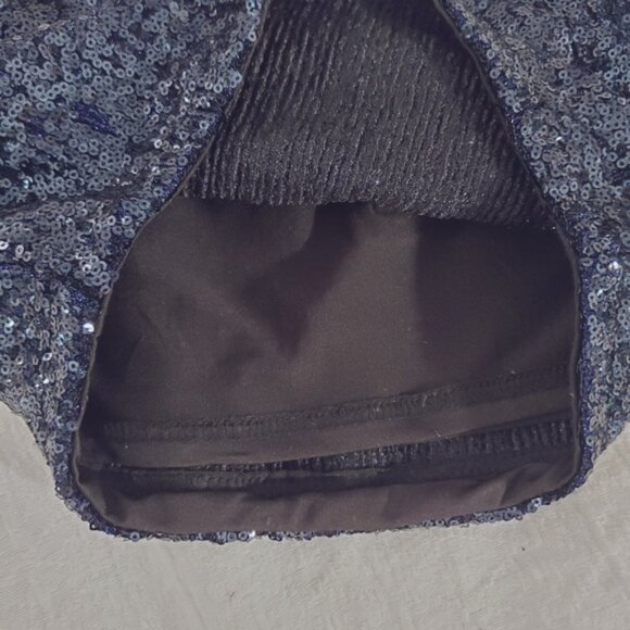 Vintage Sequin Indigo Blue Stretch Sequin Tube Top - Picture 4 of 10